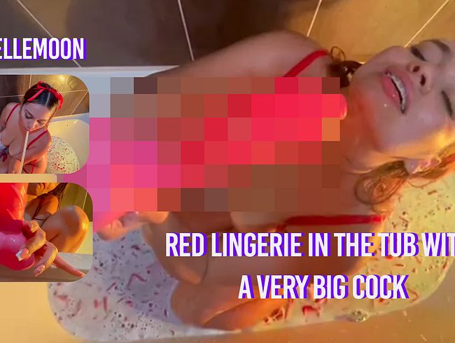 Download: AdrielleMoon - Meine sexy roten Dessous in der Wanne mit einem großen Penis