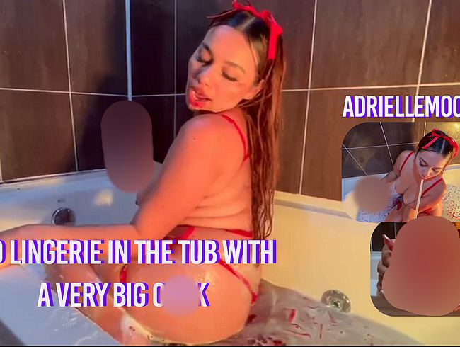 Download: AdrielleMoon - Meine sexy roten Dessous in der Wanne mit einem großen Penis