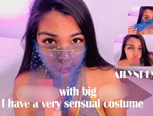 Download: AilynPenny - Blowjob mit einem großen Dildo und einem sinnlichen Kostüm