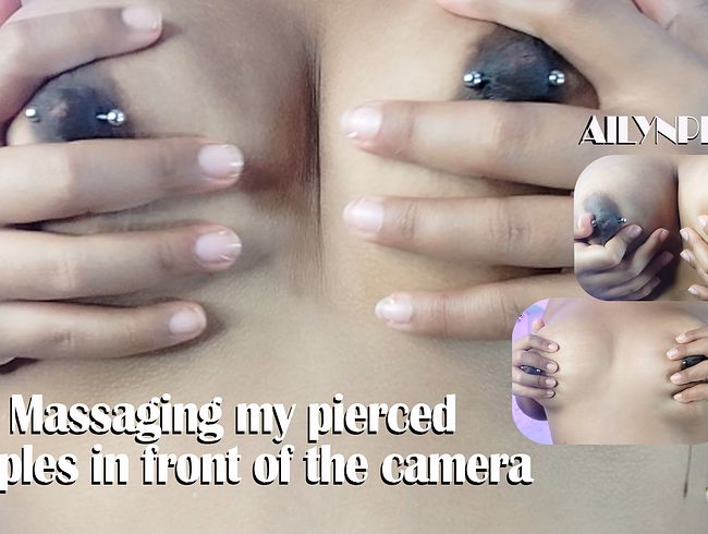 Download: AilynPenny - Ich massiere meine gepiercten Brustwarzen vor der Kamera