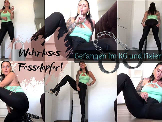 Download: Andrea18 - Wehrloses Fesselopfer! Gefangen im KG und fixiert