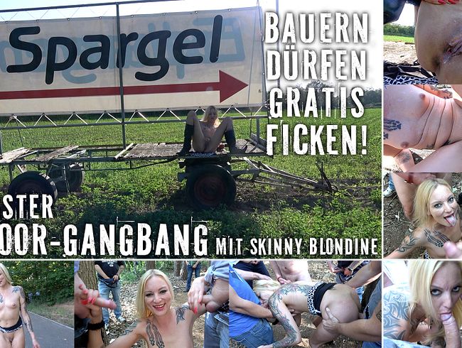 Download: Andy-Star - HEFTIGSTER OUTDOOR-GANGBANG mit skinny Blondine - BAUERN DÜRFEN GRATIS FICKEN!