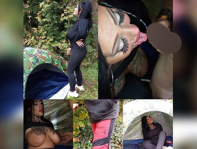 Download: AshleyCumStar - Im Zelt überrascht worden und den Wanderer abgeblasen