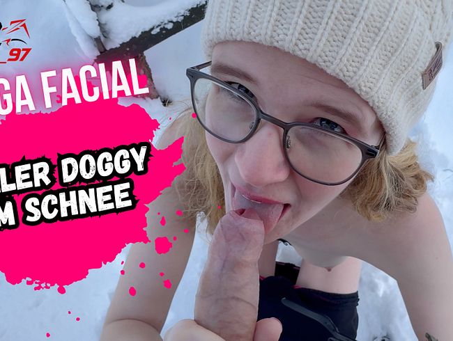 Download: Bikergirl_97 - Romantische Schnee Wanderung endet in hartem Doggy und Facial