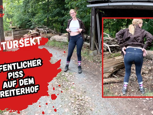 Download: Bikergirl_97 - Dreißter Public Piss mitten auf dem Reiterhofin Reitleggings!