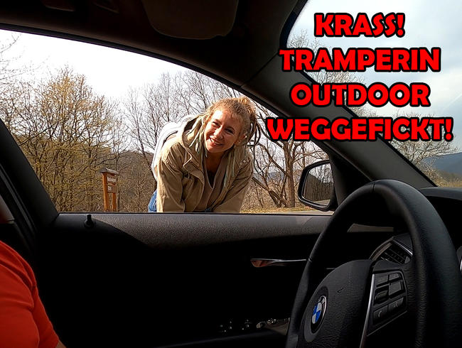 Download: DerPornoBeamte - KRASS! Tramperin Outdoor weggefickt!