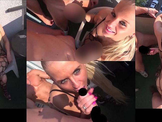 Download: DonJohn11 - Mega geiles blondes Teen ao public auf dem Balkon gefickt mit Kumpel - 3er