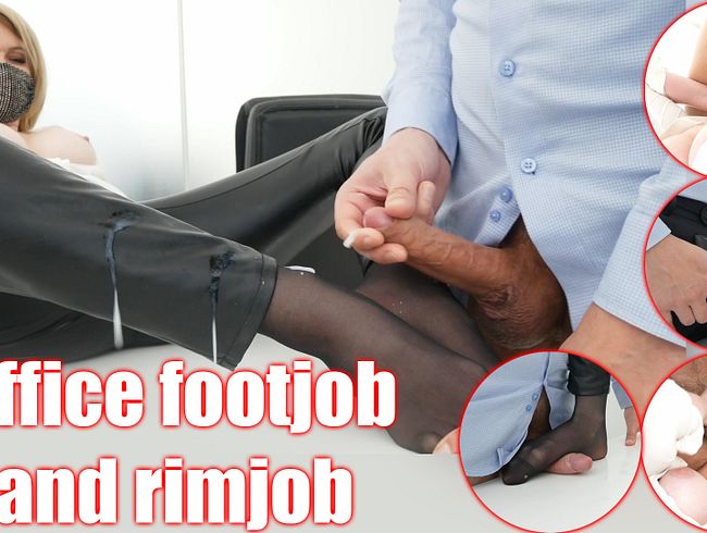 Download: EvaGrant - Büro-MILF-Footjob in Nylons, Rimming und Sperma auf bestrumpften Füßen