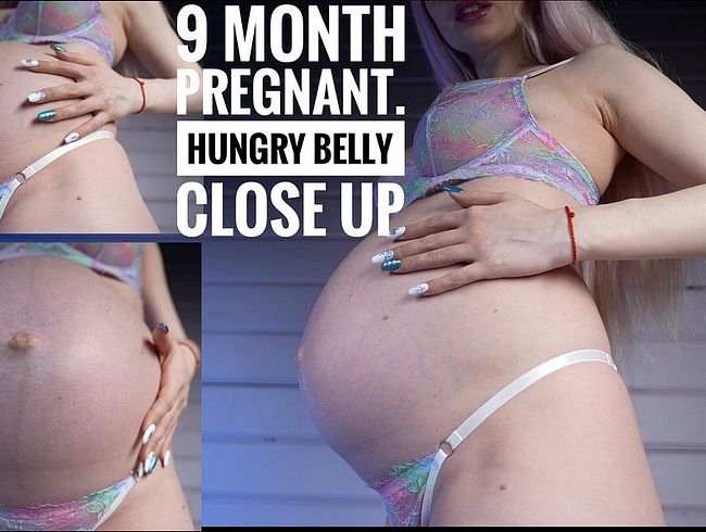 Download: KiraLoster - schwangerer Bauch ist hungrig. Necken & Nahaufnahme von sexy Blondine