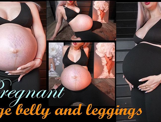 Download: KiraLoster - Schwanger, riesiger Bauch und leggings Fetisch