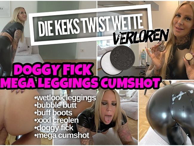 Download: Lara-CumKitten - Die KEKS TWIST Wette | Doggy Fick mit Mega LEGGINGS CUMSHOT