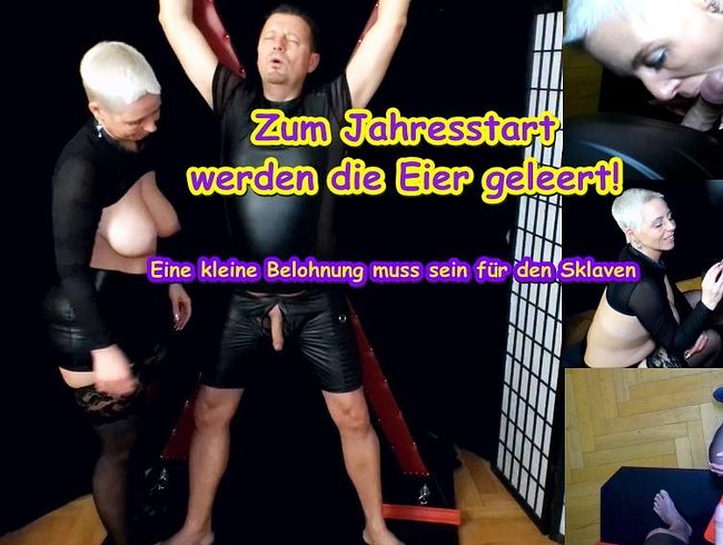 Download: MelissaDeluxe - Zum Jahresstart bekommt er die Eier geleert| Eine Belohnung für den Sklaven!