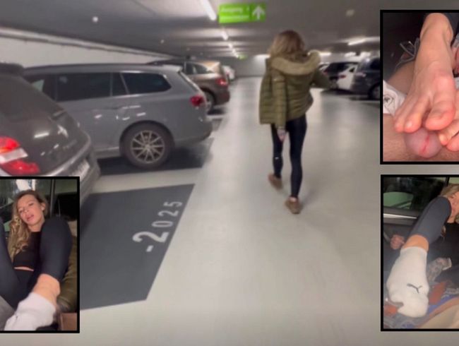 Download: Mia_Engel_Official - Im Parkhaus erwischt - POV Fußkontrolle bis er SO VIEL abspritzt & ich wegdurfte
