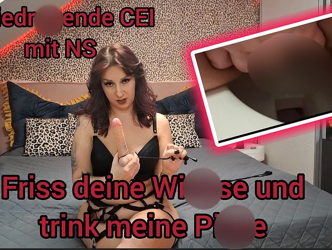 Download: MissKing - erniedrigende CEI mit NS - Friss deine Wichse und Schluck meine Pisse