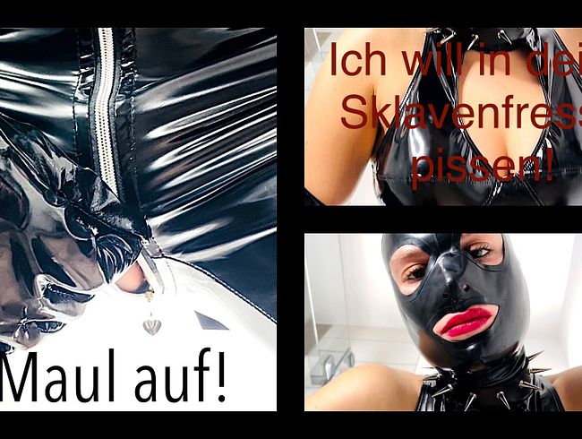 Download: MissNicole - Ich will in deine Sklavenfresse pissen! Maul auf! Die totale Erniedrigung!