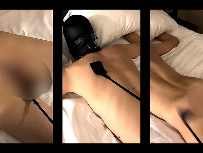 Download: MissNicole - Geknebelter Sklave wird erzogen! Spanking! Analplug! Ledermaske und Gerte!