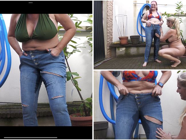 Download: MrsEssen7471 - User Wunsch erfüllt. Meine Freundin und ich pissen in Jeans in der gleichen