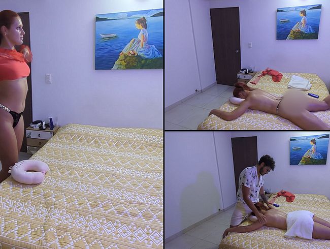 Download: OfficialMrMrsLove - Ich gehe zu meinem perversen Masseur und lutsche ihm während der Massage den Schwanz