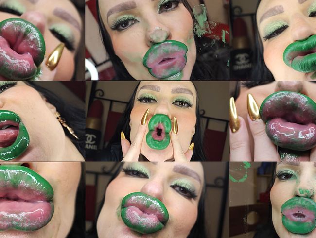 Download: Princess18xxx - Grüner, minziger Lippenstift, glänzender Schmollmund, Bimbo-Küsse