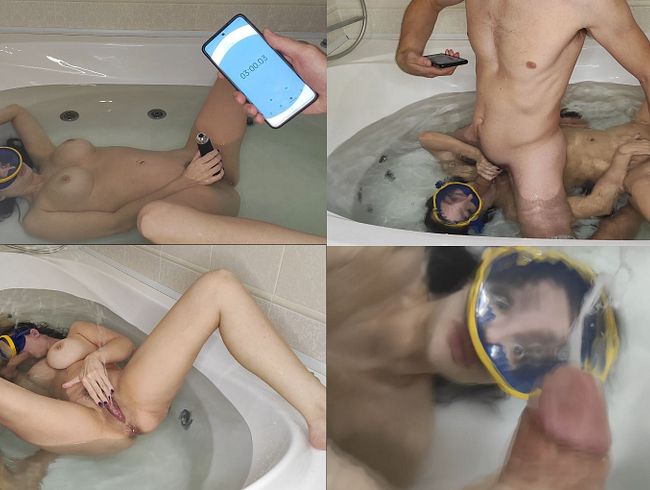 Download: Princess18xxx - Drei Minuten unter Wasser den Atem anhalten, Apnoe-Squirting-Orgasmus, Unterwasser-Blowjob mit Cumshot