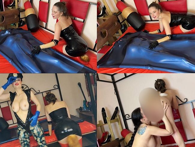 Download: Princess18xxx - Zwei Latexgöttinnen, Latex-Outfits, Schweiß, Latex-Vakuumbett