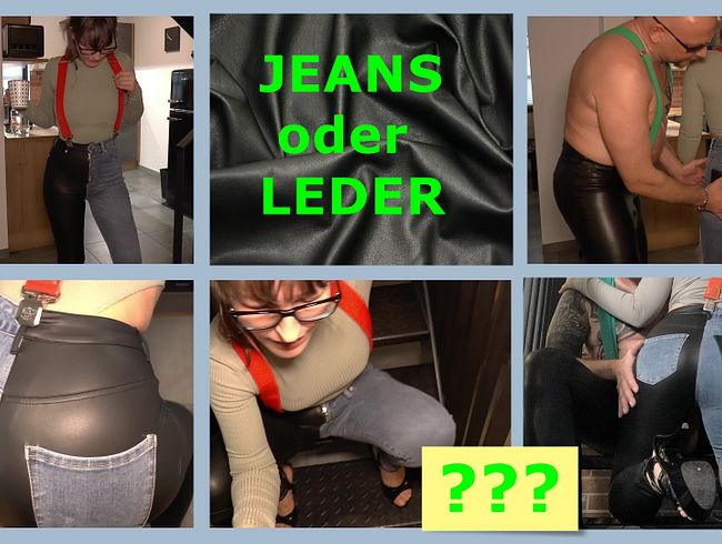 Download: Sandy4Love - crazy Typ spritzt mir auf meine Geile Ami High Waste Skinny Leder Jeanshose!