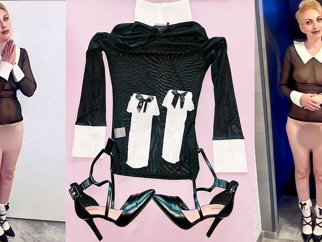 Download: SashMash-Couple - Sexfrau in einem transparenten kleid, im schlafzimmer