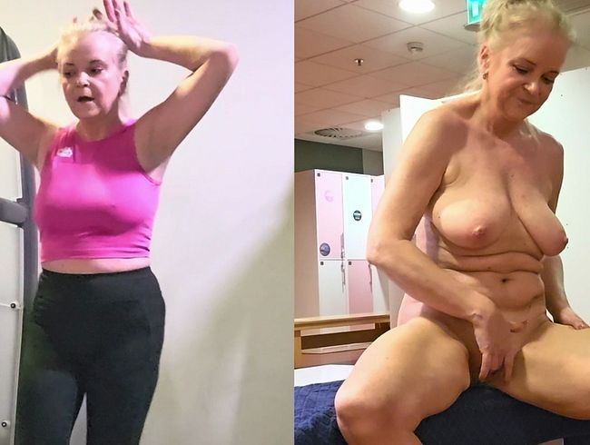 Download: Sexyjennyeu - Schweißtreibendes Training und diskretes Fingern in der Umkleidekabine