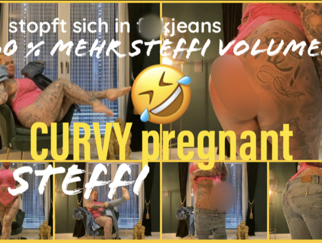 Download: SteffiBlond - CURVY pregnant STEFFI I stopft sich in fickjeans I + 30% mehr Steffi Volumen