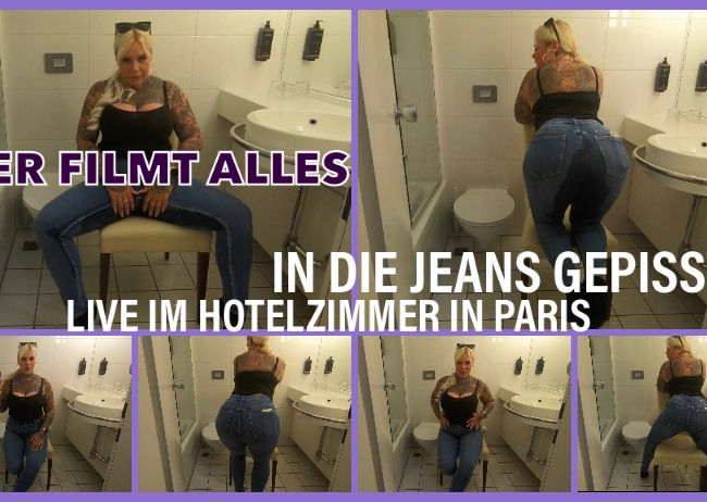 Download: SteffiBlond - USER FILMT ALLES IN DIE JEANS GEPISST live im Hotelzimmer in Paris