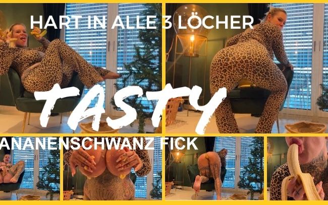Download: SteffiBlond - TASTY BANANENSCHWANZ FICK | hart in alle 3 Löcher