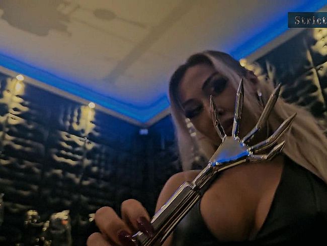 Download: Strict_Senz - Sheela Sinner Hard Tickling Long Nails OiledBody Screwdriver MetalClaw Strict Bondage on Rack Part 1