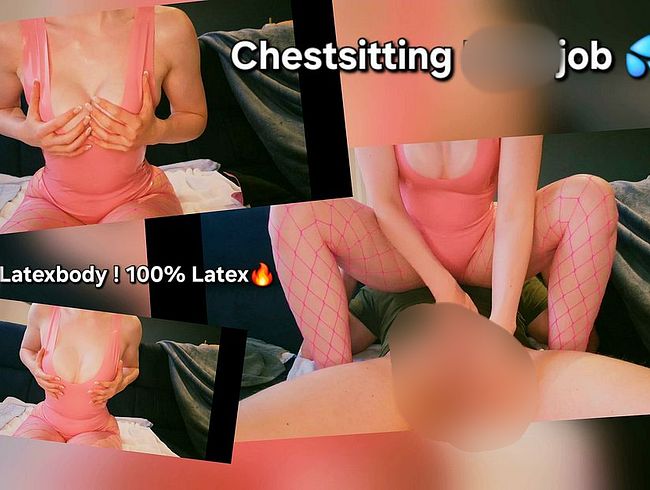 Download: SweetSoul24 - Sexy Handjob im rosa LATEXbody, sitzend auf der Brust !