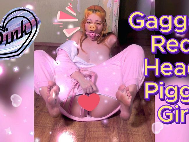 Download: Sweet_Sansarella - Rothaarige Ball Gaggeg Geiles rosa Schweinchen Mädchen