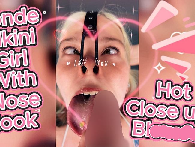Download: Sweet_Sansarella - Blondes Bikini-Mädchen mit Nasenhaken, heiße Nahaufnahmen, Blowjob