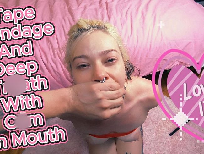 Download: Sweet_Sansarella - Tape Bondage Deepthroat mit Sperma im Mund
