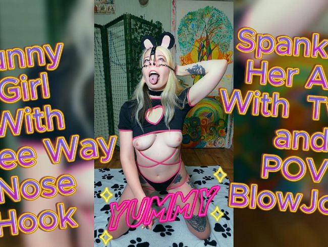 Download: Sweet_Sansarella - Bunny Girl mit Drei-Wege-Nasenhaken versohlt ihre Muschi