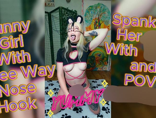 Download: Sweet_Sansarella - Bunny Girl mit Drei-Wege-Nasenhaken versohlt ihre Muschi