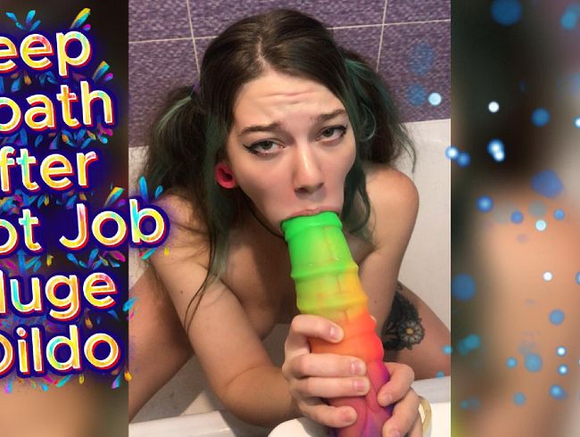 Download: Sweet_Sansarella - Tiefer Kehlverkehr nach Fußmassage mit riesigem Einhorn-Dildo