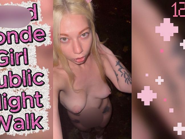 Download: Sweet_Sansarella - Nacktes blondes Mädchen bei Nachtspaziergang in der Öffentlichkeit