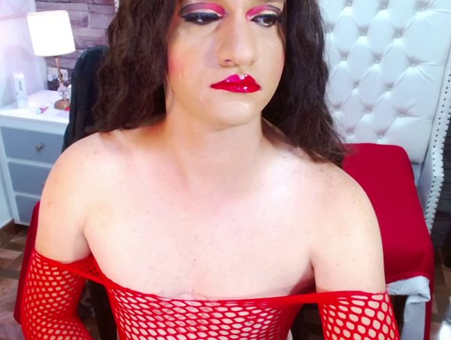 Download: TRINY_TS - Meine roten Dessous auf meinem harten Schwanz und reiben es