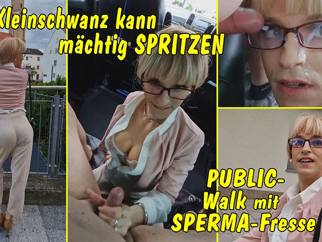 Download: TV_Helena_Kimberly - Kleinschwanz spritzt ganz schön viel! Public Walk mit Sperma-Fresse!