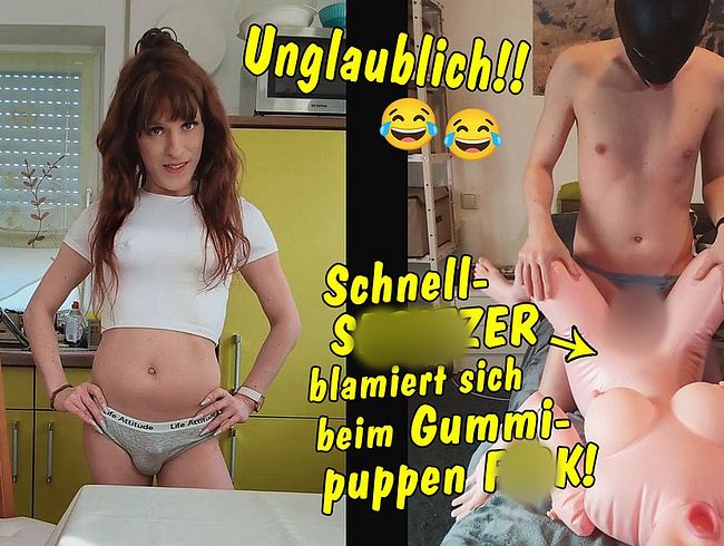 Download: TV_Helena_Kimberly - Unglaublich peinlich! Schnellspritzer blamiert sich beim Gummipuppen Fick!