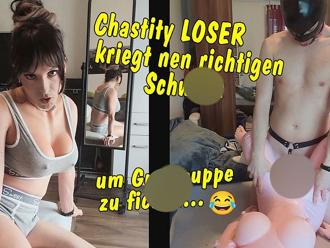 Download: TV_Helena_Kimberly - Chastity Loser kriegt endlich nen vernünftigen Schwanz... um ne Gummipuppe zu ficken!