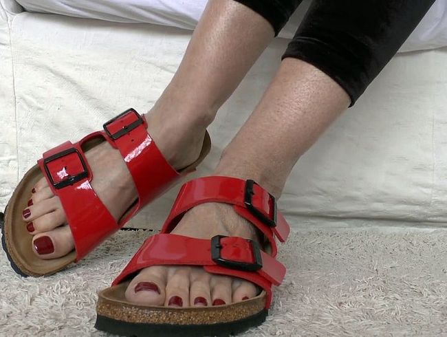 Download: ValenteVictoriaLady - Sommer Sandalen Show, Zwei-Riemen Sandalen, rot Lack, Lady Victoria Valente