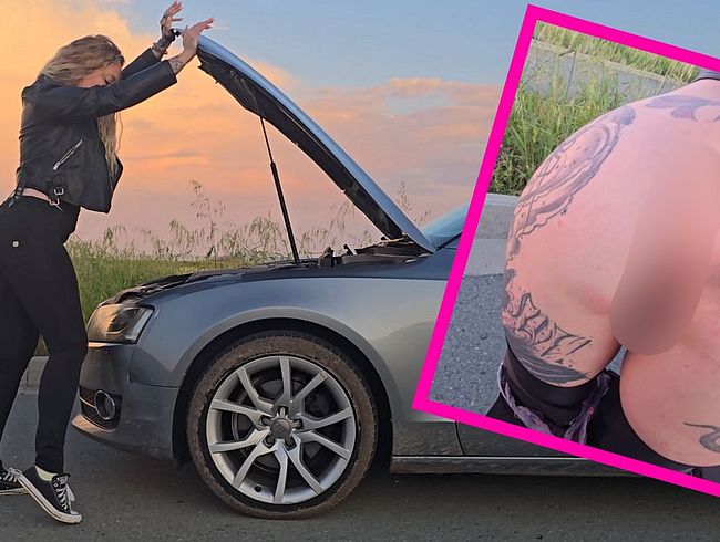 Download: Valery_Venom - Autopanne? Ne, Trick 17! Ich wollte nur seinen blanken Schwanz! CREAMPIE AM STRASSENRAND