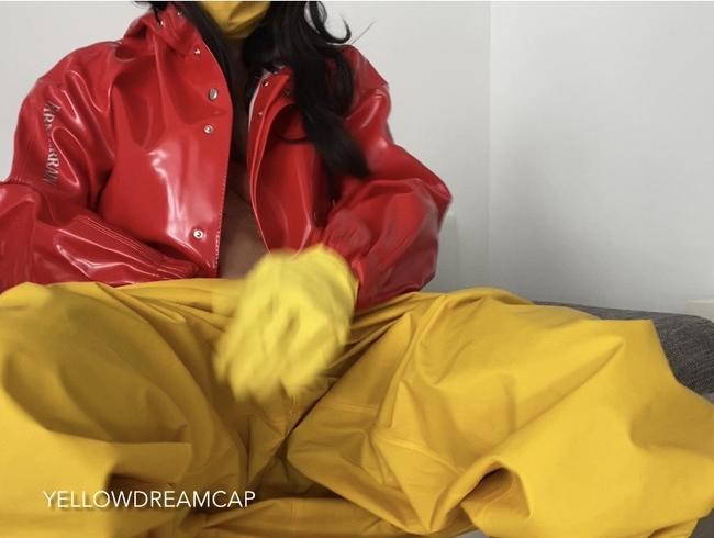 Download: Yellowdreamcap - Hot rubber session in gelb rotem Gummi