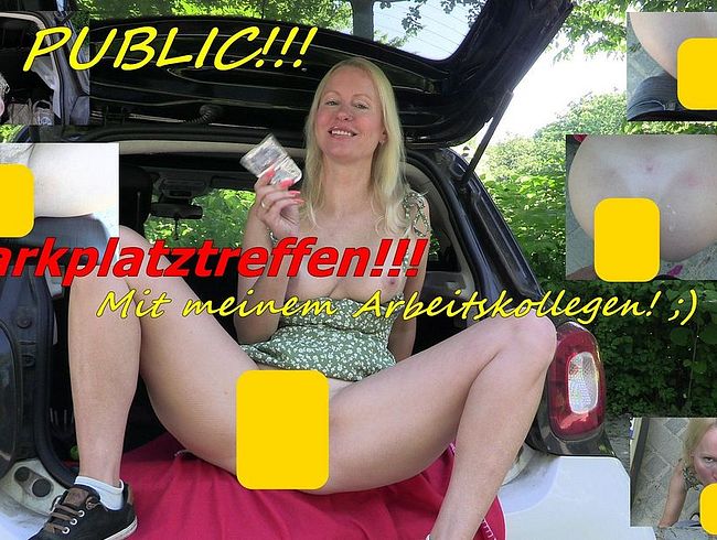 Download: blondehexe - PUBLIC! Versauter Parkplatzfick mit Arbeitskollegen!