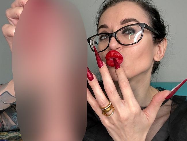 Download: juliadomaina - ROTE scharfe Lange Nägel, scharfe Stilettos, lange Finger, HEISSE Handjobs mit Spucke