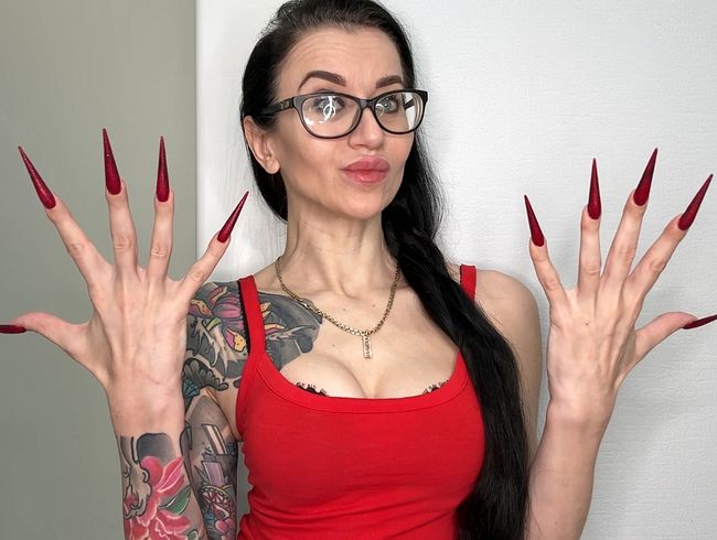 Download: juliadomaina - Fingerschnippen, lange Finger mit ROTEN langen Nägeln